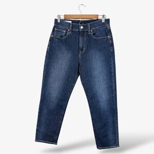 GAP Girlfriend High Rise Jeans Size 28/6P Dark Indigo Wash Stretch Denim Casual